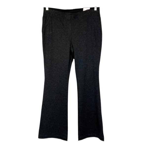 Chicos Womens Ultimate Fit Ponte Flare Leg Pants Gray Heather Pull On size 8 - Picture 2 of 12